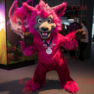Magenta varulv maskot...