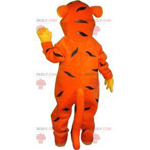 Mascota tigre naranja amarillo y negro. Mascota colorida -