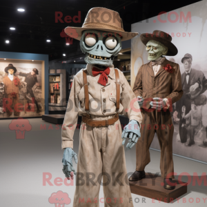 Tan Undead maskot kostume...