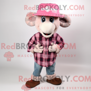 Roze Ram-mascottekostuum...