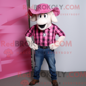 Pink Ram-maskotdraktfigur...