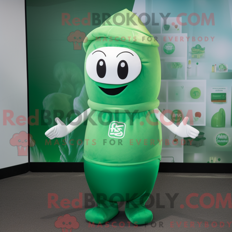Fantasia de mascote de pho verde com top e gorros - Mascotes Feijão Verde - REBROKO_237329 - RedBrokoly.com