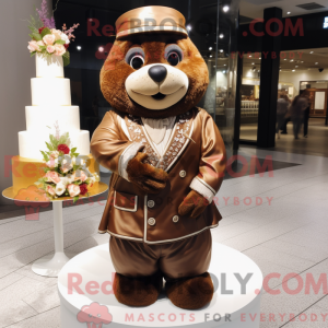 Brown Wedding Cake mascot...