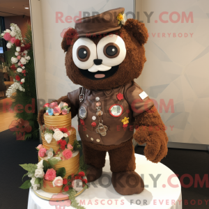 Brown Wedding Cake mascot...