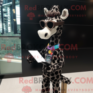 Sort Giraffe maskot kostume...