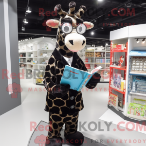 Svart Giraffe maskot drakt...