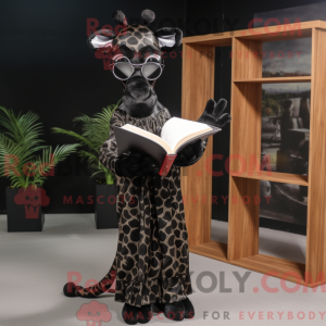 Sort Giraffe maskot kostume...
