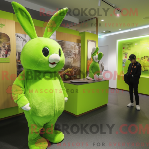 Limegrøn vild kanin maskot...