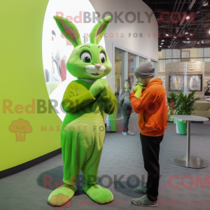 Limegrøn vild kanin maskot...
