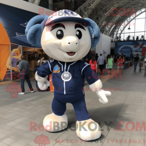 Navy Soccer Ball maskot...