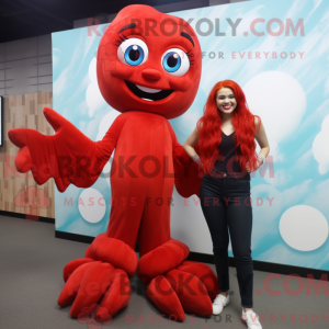 Rød havfrue maskot kostume...