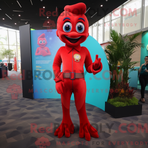 Red Mermaid mascot costume...