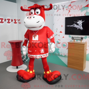 Red Cow-maskotdraktfigur...