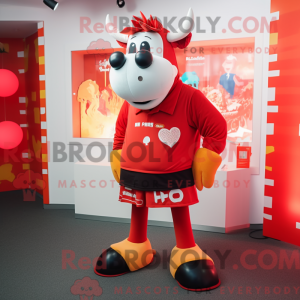 Red Cow-maskotdraktfigur...