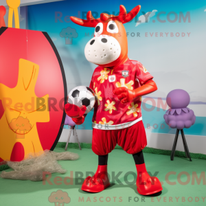 Red Cow mascot costume...