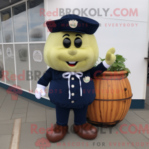 Navy Apple mascot costume...