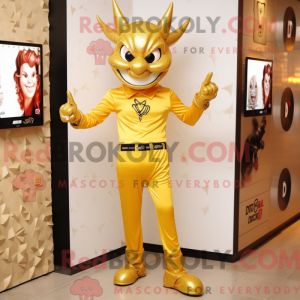 Gold Devil-mascottekostuum...