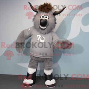 Sølv Yak-maskotdraktfigur...