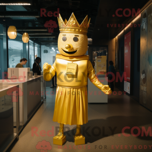 Gold King-mascottekostuum...