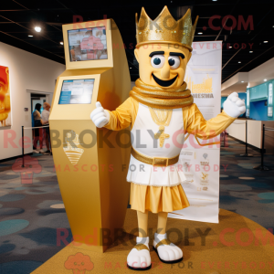 Gold King-mascottekostuum...