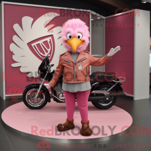 Pink Turkey mascot costume...