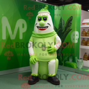 Limegrøn flaske mælk maskot...