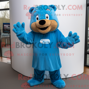 Blue Beaver maskot kostyme...