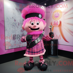 Pink Bagpipe mascot costume...