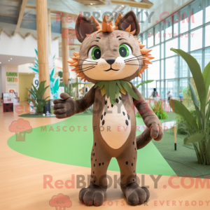 Olive Bobcat Maskottchen...