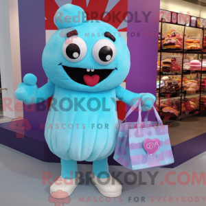 Cyan Cupcake mascot costume...
