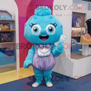 Cyan Cupcake Maskottchen...