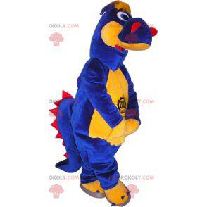 Dreifarbiges Dinosaurier-Maskottchen. Drachenmaskottchen -