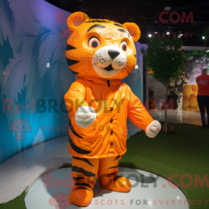 Orange Tiger Maskottchen...