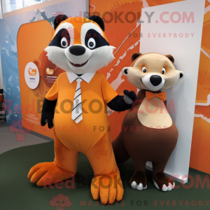 Orange Badger maskot...