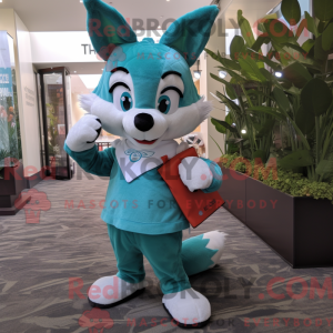 Teal Fox máscara de dragão...