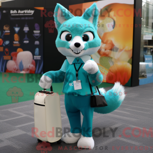 Disfraz de mascota Teal Fox...