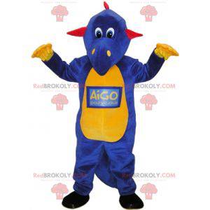 Rood geel en blauw draak dinosaurus mascotte - Redbrokoly.com