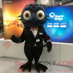 Svart gullfisk maskot...
