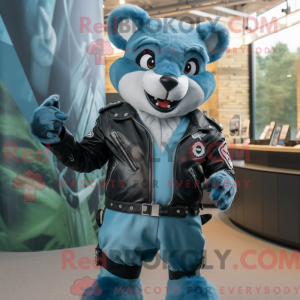 Sky Blue Badger maskot...