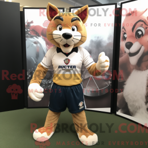 Gold Bobcat mascot costume...