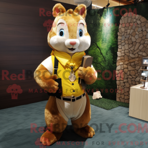 Gul egern maskot kostume...