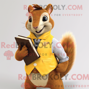 Gul egern maskot kostume...