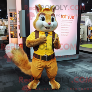 Gul egern maskot kostume...