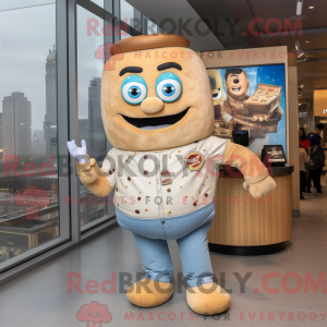 Tan Bagels maskot kostume...