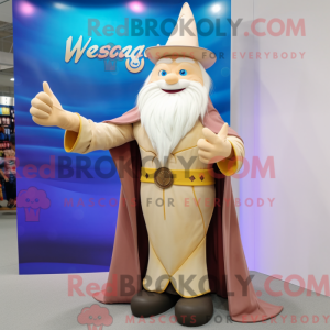 Mascotte de magicien beige...