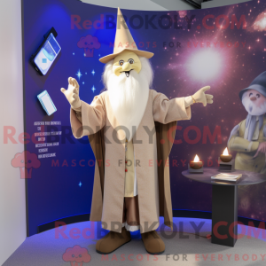 Mascotte de magicien beige...