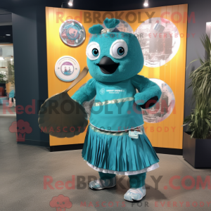 Teal Knife Thrower maskot...