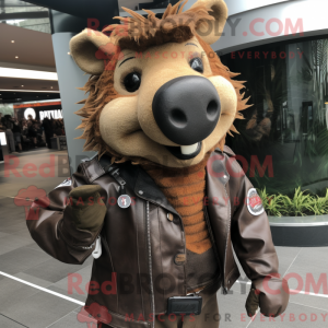 Brown Wild Boar mascot...
