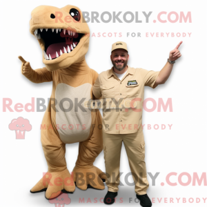 Tan T Rex maskotdraktfigure...
