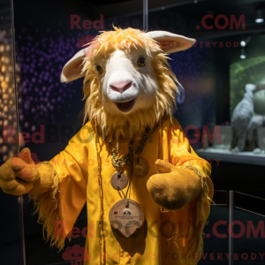 Gold Angora Goat maskot...